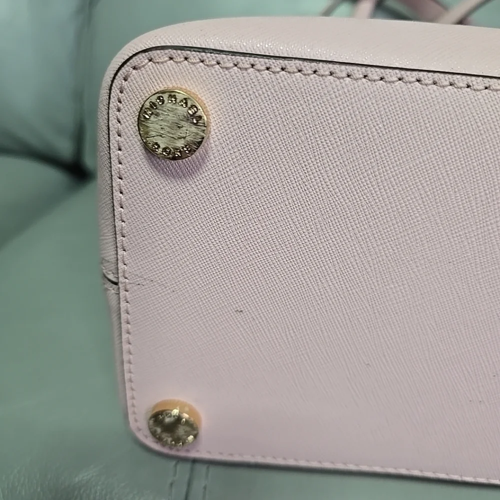Michael Kors Hailee Medium Saffiano Leather Satchel Crossbody Bag‎ Blossom Pink - Picture 10 of 11